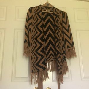 Forever XXI Black and Tan chevron cardigan